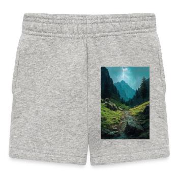 Illustration of a natural landscape - Baby Shorts - heather grey - Front