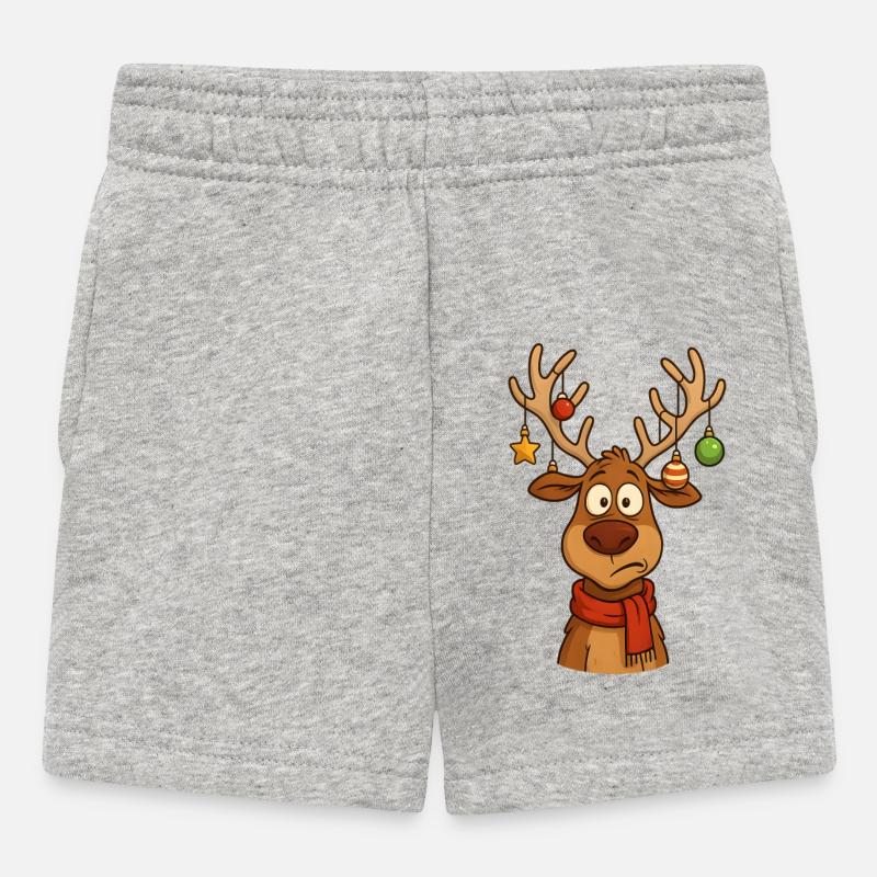 Cerf Rudolph Joyeux Noël doux - Short Bébé - gris chiné