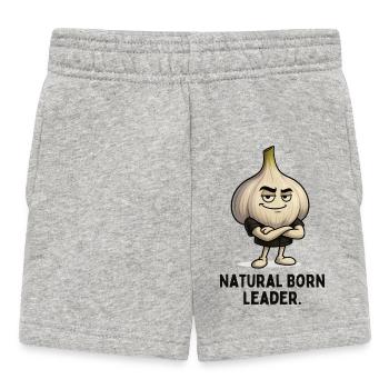 Dessin animé de l’ail du leader né - Short Bébé - gris chiné - Devant