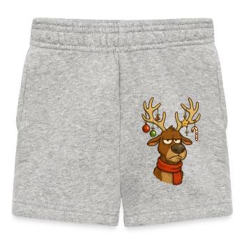 Renne agacé à Noël - Short Bébé - gris chiné - Devant