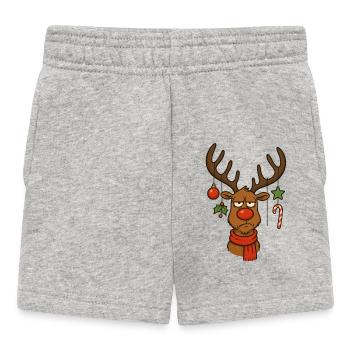 Renne Rudolf de Noël - Short Bébé - gris chiné - Devant