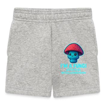 Artificial Mushroom Friend Fungi AI - Baby Shorts - heather grey - Front