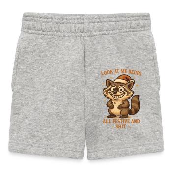 Weihnachten Waschbär lustig - Baby Shorts - Grau meliert - Vorne