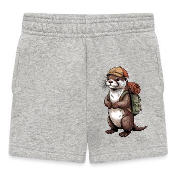Otter Wanderer mit Rucksack - Baby Shorts - Grau meliert - Vorne
