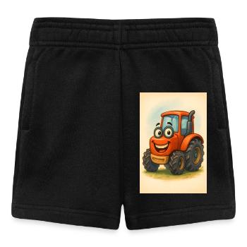 Happy tractor with face - Baby Shorts - black - Front