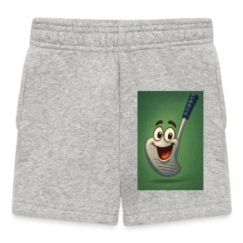 Club de golf heureux avec visage - Short Bébé - gris chiné - Devant