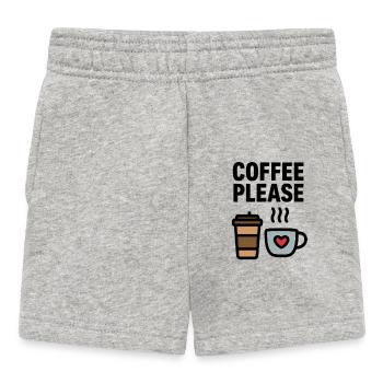 Heart Coffee Morning Magic - Baby Shorts - heather grey - Front