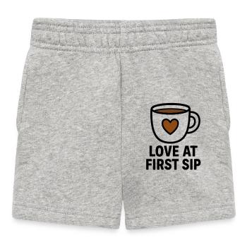 L’amour dès la première gorgée de café - Short Bébé - gris chiné - Devant