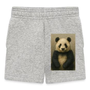 Portrait de panda dans une peinture à l’huile douce - Short Bébé - gris chiné - Devant