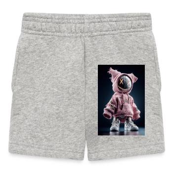 Sweat à capuche en peluche Neon Stitch - Short Bébé - gris chiné - Devant