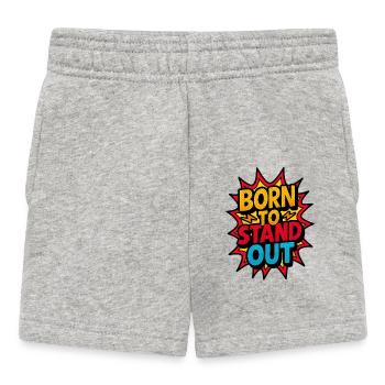 Born To Stechen: Comic Burst - Baby Shorts - Grau meliert - Vorne