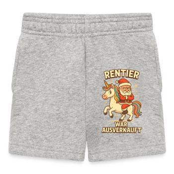 Reindeer was sold out Unicorn Christmas - Baby Shorts - heather grey - Front