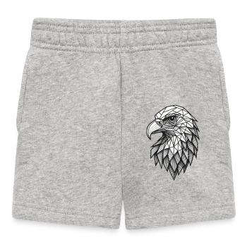 Geometrischer Adlerkopf – Linienkunst - Baby Shorts - Grau meliert - Vorne