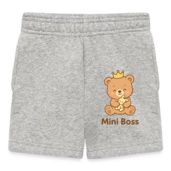 Baby Crowned Bear - Baby Shorts - heather grey - Front