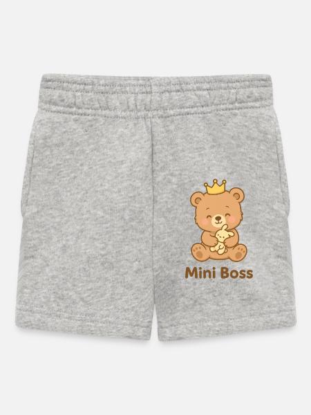 Bébé Ourson Couronné - Short Bébé - gris chiné