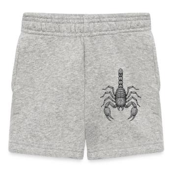 Geometric Scorpio Line Art - Baby Shorts - heather grey - Front