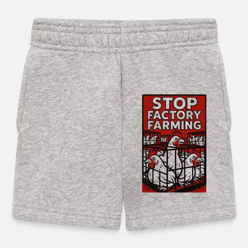 Affiche Stop Industry Farming - Short Bébé - gris chiné
