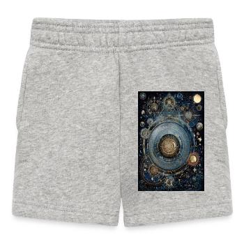 Cosmic Gearwork Clock Nebula - Baby Shorts - heather grey - Front