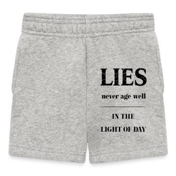 LIES – Typographie à texture fractionnaire - Short Bébé - gris chiné - Devant