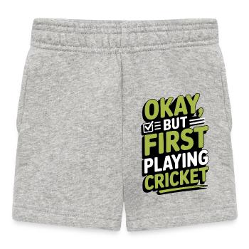Drôle de cricket : Jeu de cricket vintage - Short Bébé - gris chiné - Devant