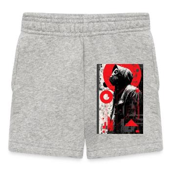 Red Graffiti Gas Mask - Baby Shorts - heather grey - Front