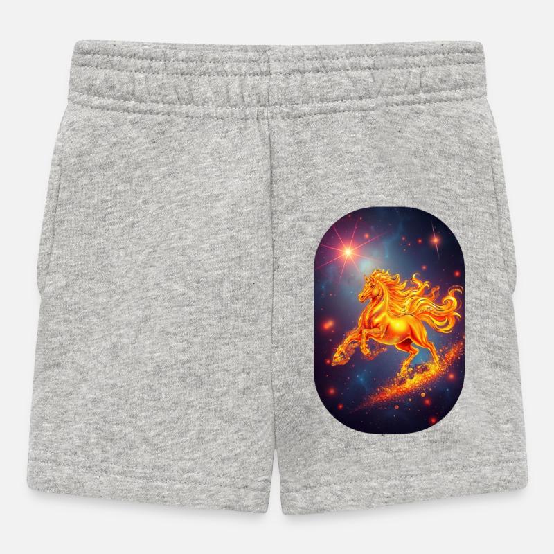 Signe du zodiaque Cheval de Feu Doré Ciel étoilé - Short Bébé - gris chiné