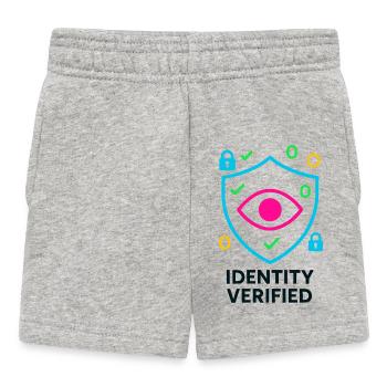 Verifizierte Identität, manipulationssicherer Cyber-Schild - Baby Shorts - Grau meliert - Vorne