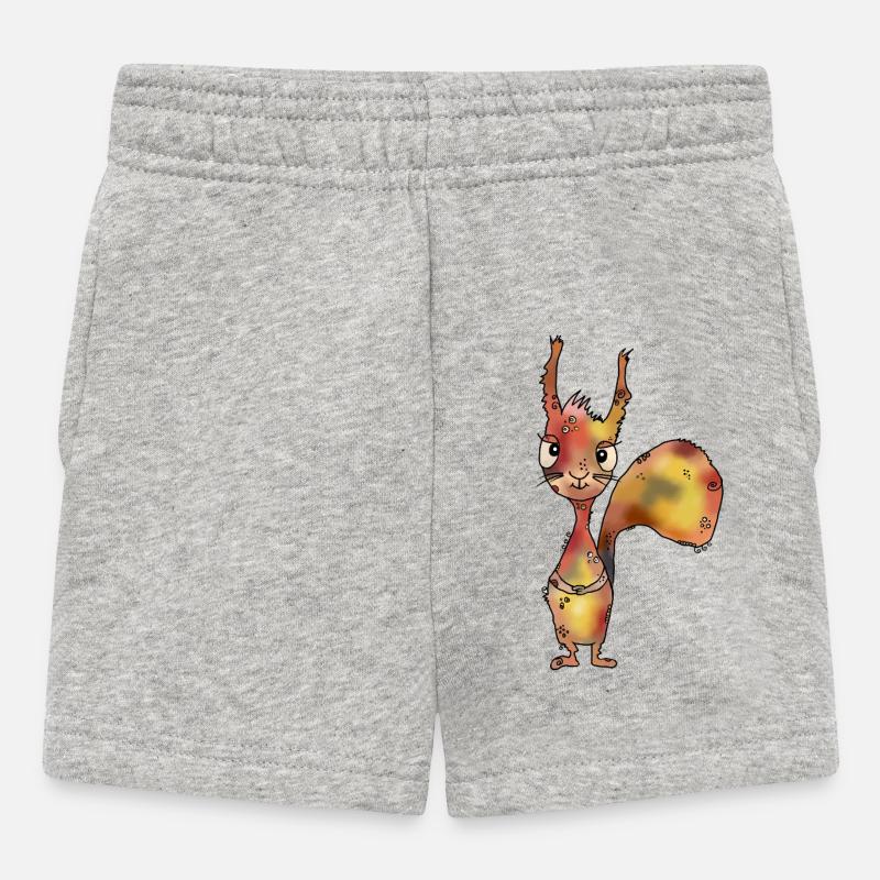 lustiges_Eichhoernchen - Baby Shorts - heather grey