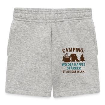 Café plus fort que le camping Wi-Fi - Short Bébé - gris chiné - Devant