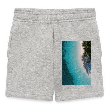 Palmiers de marée turquoise - Short Bébé - gris chiné - Devant