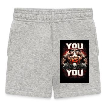 YOU vs YOU Power Struggle - Baby Shorts - heather grey - Front