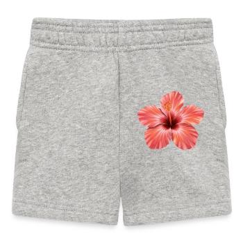 Pink Hibiscus Bloom Splash - Baby Shorts - heather grey - Front