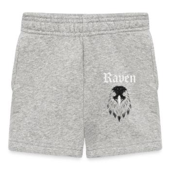 Idée cadeau pour illustration de tête de Raven Gothic - Short Bébé - gris chiné - Devant