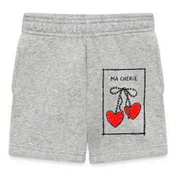 Ma Chérie Heart Necklace - Baby Shorts - heather grey - Front