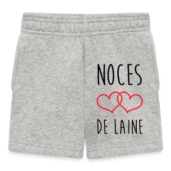 Noces de Laine 7 ans de mariage - Short Bébé - gris chiné - Devant
