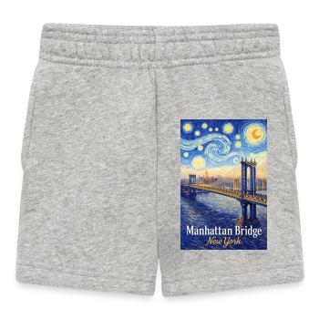 Manhattan Bridge im Sternenwirbel-Stil - Baby Shorts - Grau meliert - Vorne