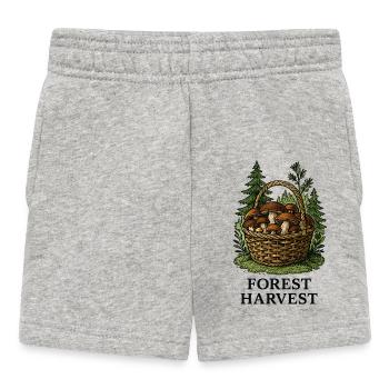 Waldpilzkorb Ernte im Wald - Baby Shorts - Grau meliert - Vorne