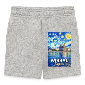 La silhouette de l’Angleterre du Wirral dans le ciel étoilé - Short Bébé - gris chiné - Devant