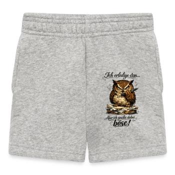 Ich mach das Eule lustiger Büro Spruch - Baby Shorts - Grau meliert - Vorne