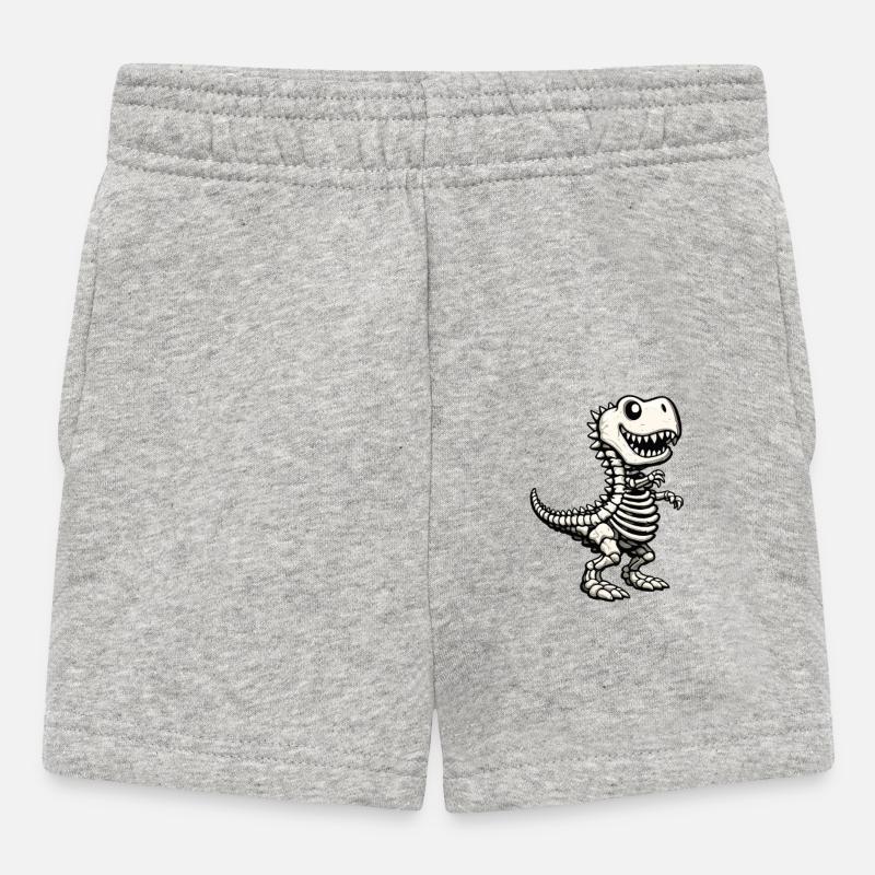 Squelette mignon de T-Rex - Short Bébé - gris chiné