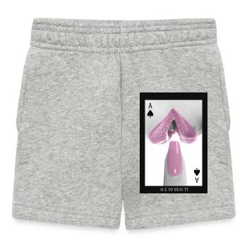 Ace of Beauty – Design de poker minimaliste à lèvres - Short Bébé - gris chiné - Devant