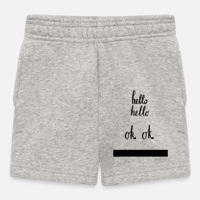 Hello Hello - Baby Shorts - heather grey
