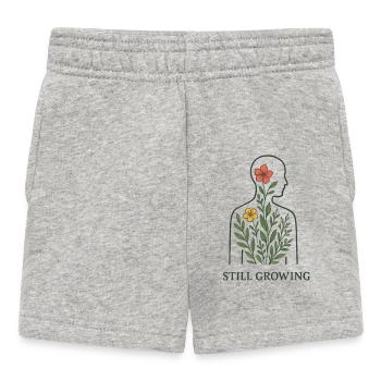 Still Growing Plant Silhouette - Baby Shorts - heather grey - Front