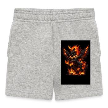 Pégase de feu avec couronne de fleurs - Short Bébé - gris chiné - Devant