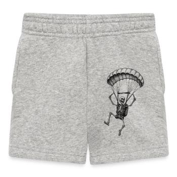 Skeleton with Parachute Adventure Motif - Baby Shorts - heather grey - Front