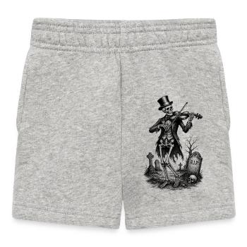 Skelett Geiger auf Friedhof Motiv - Baby Shorts - Grau meliert - Vorne