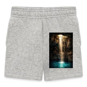 Cave Beams and Azure Pool - Baby Shorts - heather grey - Front