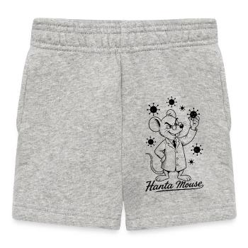 Hanta Mouse Retro Cartoon Design - Baby Shorts - heather grey - Front