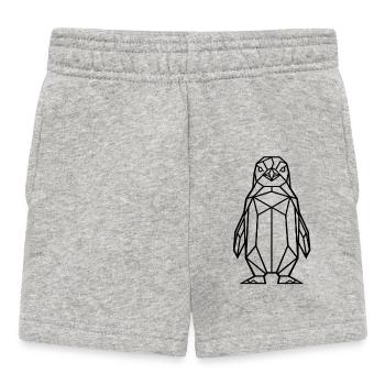 Pingouin géométrique (noir) - Short Bébé - gris chiné - Devant