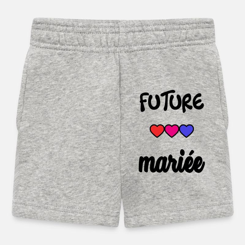 EVJF. MARIEE. TEAM. TEAM MARIEE. FUTURE MARIEE - Short Bébé - gris chiné